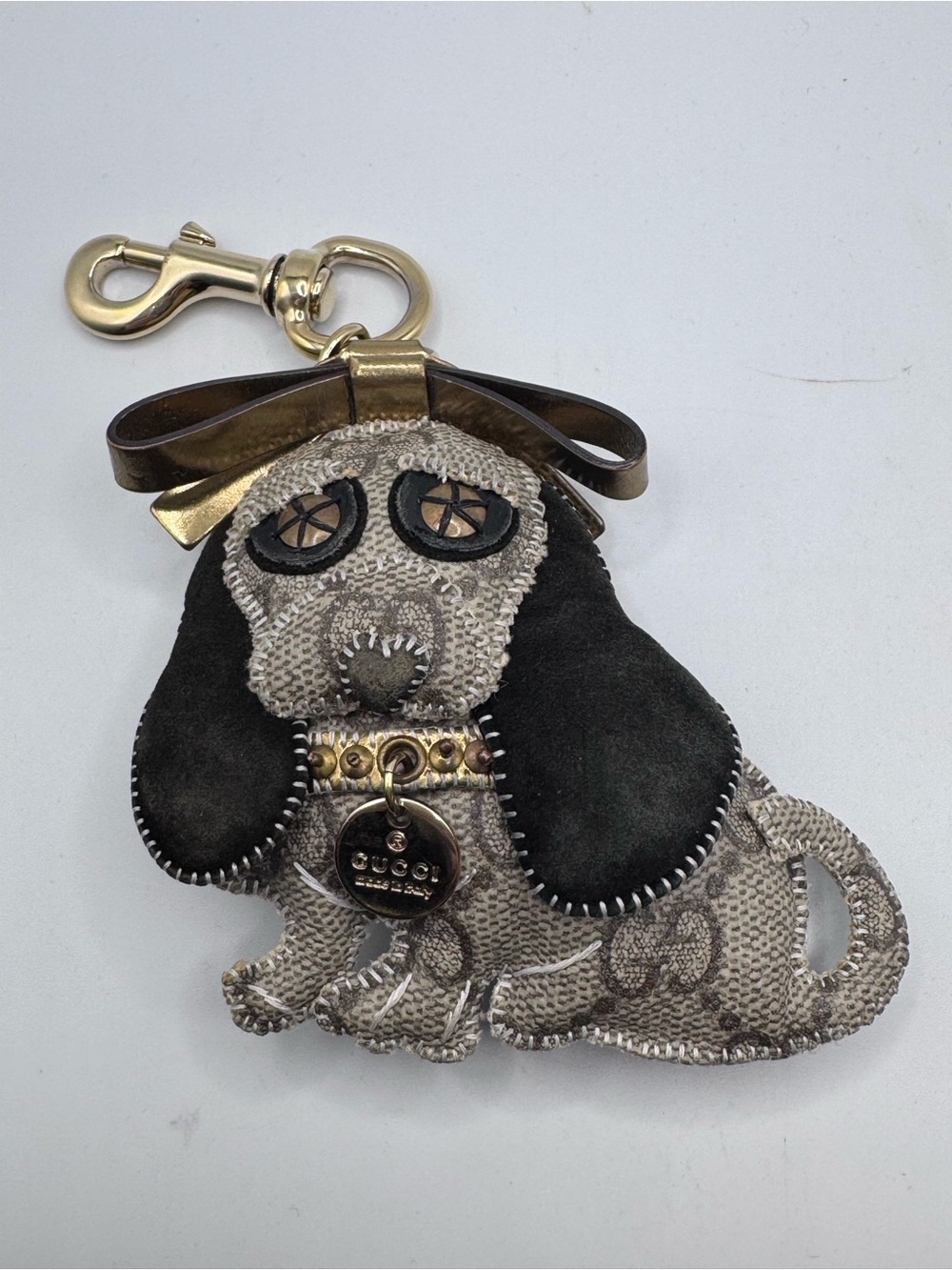 Gucci GG Supreme Beagle Dog Bag Charm Keychain w/ COA Italy